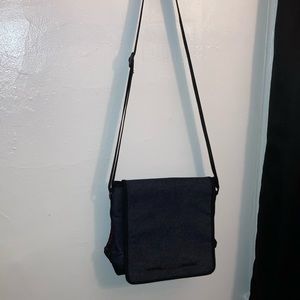Dark blue jean polo sport messenger bag EUC